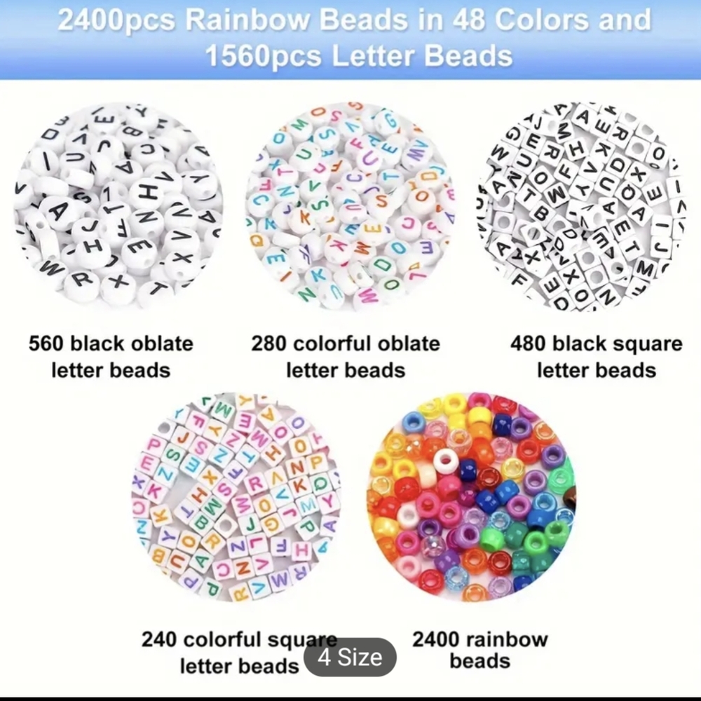 QUEFE 2350pcs, 64 Colors, Pony Beads for Bracelet Making Kit, Rainbow Kandi Bead - Picture 6 of 13